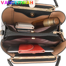 Load image into Gallery viewer, Women Soft Leather Luxury Designer 3 Layers Shoulder Crossbody Tote