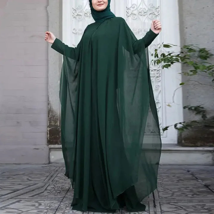 Muslim Abayas for Women Modest Two Pieces Dresses