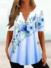 Load image into Gallery viewer, Women Elegant Plant Flowers Print Loose Tees