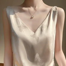 Load image into Gallery viewer, Niche Design Western-style Silk Camisole Women&#39;s V-neck Floral Print Tops