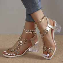 Load image into Gallery viewer, Women Transparent Square Heel Sandals