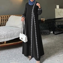 Load image into Gallery viewer, Women&#39;s Long Sleeve Lace Robe, Ramadan, Islamic, Arab, Muslima Dress
