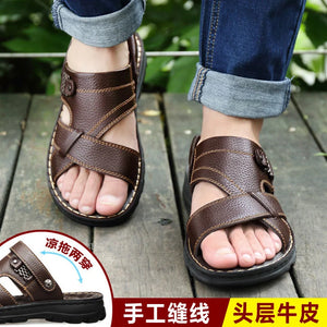 Men's Summer New Non-slip Genuine Leather Sandals