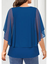 Load image into Gallery viewer, Women&#39;s Plus Size Short Sleeve Chiffon Tees