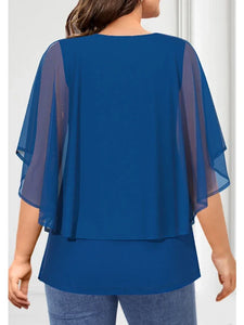 Women's Plus Size Short Sleeve Chiffon Tees