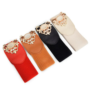 Women's Fashionable Golden Imitation Gemstone Shape Belt