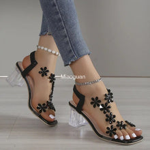Load image into Gallery viewer, Women Transparent Square Heel Sandals