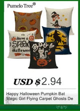 Load image into Gallery viewer, Happy Halloween Pumpkin Bat Magic Girl Flying Carpet Ghosts Decor Cushion Cover Halloween Decoration Horror House Party Supplies