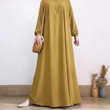 Load image into Gallery viewer, Solid Stretch Cuff Women Dress Zip-up Abayas