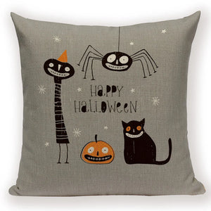 Happy Halloween Pumpkin Bat Magic Girl Flying Carpet Ghosts Decor Cushion Cover Halloween Decoration Horror House Party Supplies