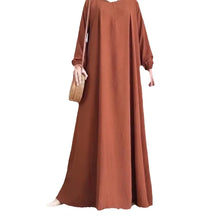 Load image into Gallery viewer, Solid Stretch Cuff Women Dress Zip-up Abayas