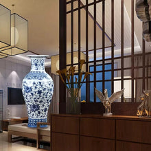 Load image into Gallery viewer, Porcelain Antique Blue and White Vase
