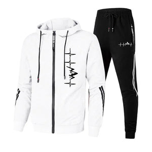 Men's high quality sports zipper hoodie + Pants