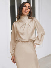 Load image into Gallery viewer, Spring Summer New High-End Satin Long Sleeved Dress