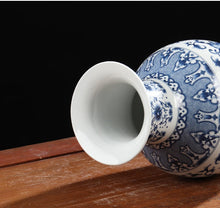 Load image into Gallery viewer, Porcelain Antique Blue and White Vase
