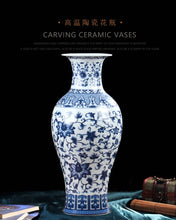 Load image into Gallery viewer, Porcelain Antique Blue and White Vase