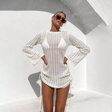 Load image into Gallery viewer, 2025 Hollowed-Out Side Strap Crewneck Backless Sunblock Beach Blouse Jumpsuit New Fashionable Summer Top For Women