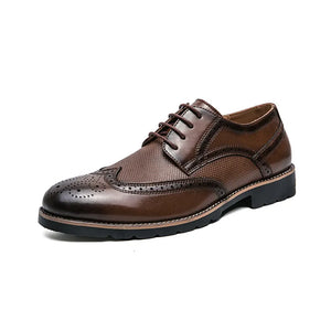 Mens Wingtip Leather Brogue Business Formal Oxford Shoes