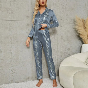 Women Button Down Nightwear Pj Sets