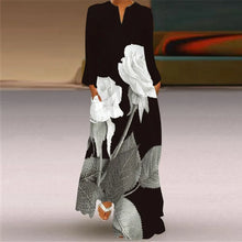 Load image into Gallery viewer, Winter Long Dress Women Print Full Sleeve