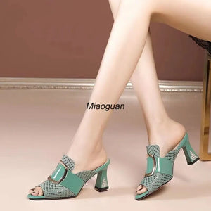 Women's Elegant Slippers High Heel Shoes