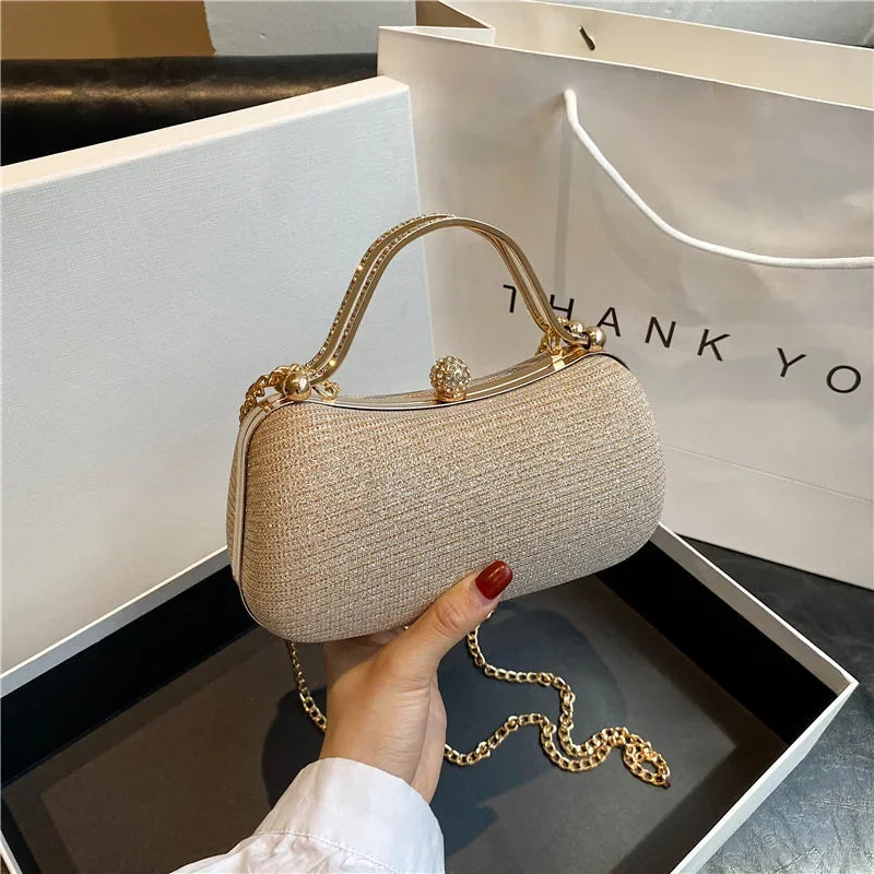 Silver Clutch Meloke 2019 Women Pearl Diamond Evening Bag Crystal