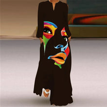 Load image into Gallery viewer, Winter Long Dress Women Print Full Sleeve