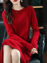 Load image into Gallery viewer, Women Round Neck Cashmere Dress
