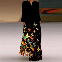 Load image into Gallery viewer, Winter Long Dress Women Print Full Sleeve