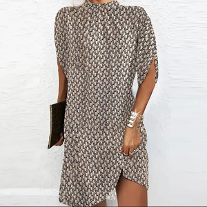 Women O Neck Short Sleeve Party Dress