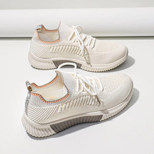 Women Lace Up Running Shoes Sporty Outdoor Sneakers