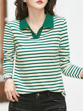 Load image into Gallery viewer, Women&#39;s striped POLO shirt