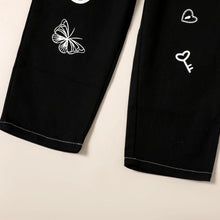 Load image into Gallery viewer, Girls&#39; Clothing Black Jeans Girls&#39; Pants Printed Pattern