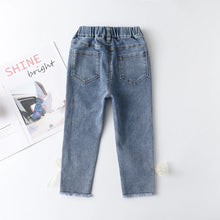 Load image into Gallery viewer, Girls Elegant Bow Denim Pants Sweet Bowknot Stretch Trousers