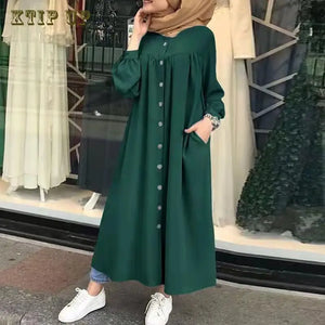 Muslim Long Kimono Hijab Dress for Women