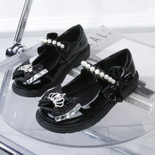 Load image into Gallery viewer, Girl Wedding Party Rhinestone Crown Pearl Princess Shoes