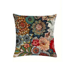 Load image into Gallery viewer, 1Pc Linen Mexican Elements Flower Blend Throw Pillow Case