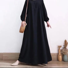 Load image into Gallery viewer, Solid Stretch Cuff Women Dress Zip-up Abayas