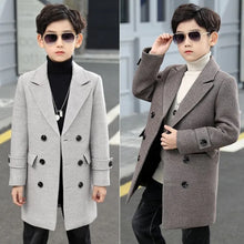 Load image into Gallery viewer, Boys Boutique Winter Woolen Herringbone Pattern Coat