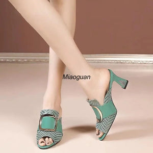 Women's Elegant Slippers High Heel Shoes