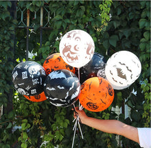 Load image into Gallery viewer, 30/10Pcs Scary Halloween Balloons Kids Toys Pumpkin Skeleton Ghost Bar Party Decor Balloon Halloween Black Orange Latex Balloon