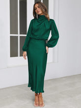 Load image into Gallery viewer, Spring Summer New High-End Satin Long Sleeved Dress