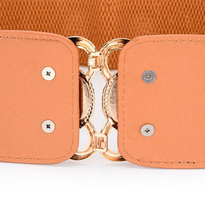 Women's Fashionable Golden Imitation Gemstone Shape Belt