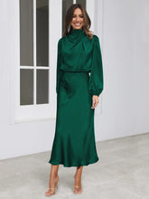Load image into Gallery viewer, Spring Summer New High-End Satin Long Sleeved Dress