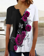 Load image into Gallery viewer, Women Elegant Plant Flowers Print Loose Tees