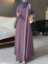 Load image into Gallery viewer, Women&#39;s Long Sleeve Lace Robe, Ramadan, Islamic, Arab, Muslima Dress
