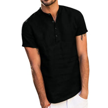 Load image into Gallery viewer, Men&#39;s Standing Collar Cotton Shirt