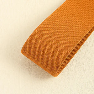 Women Simple Waist Elastic Ladies Band Round Buckle Belt