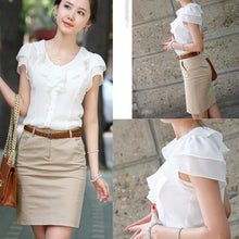 Load image into Gallery viewer, Womens Chiffon Short Sleeve Blouse Shirt