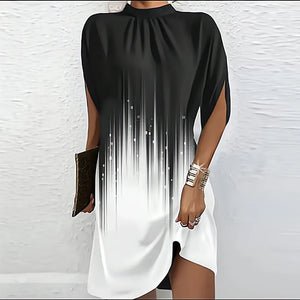 Women O Neck Short Sleeve Party Dress